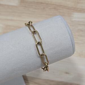 Slide Jewelry "Sevda" Gold Lightweight Minimalist Link 7" Bracelet